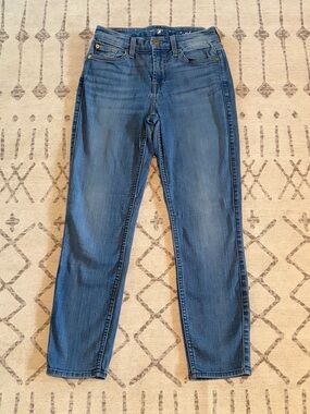 7 For All Mankind Skinny Jeans Womens 25 Medium Wash Stretch Denim Mid Rise